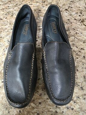 Born Brompton Men's Black Leather Slip-On Loafers Size 13